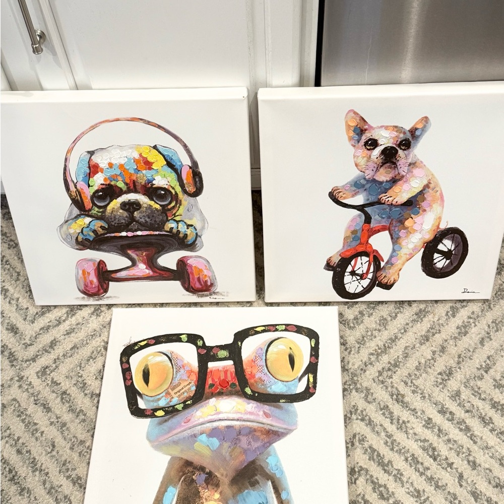 Colorful Animal Art Canvas Set